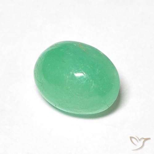 1.14 ct Green Emerald Stone, Natural Emerald in Oval Cabochon Shape for Sale