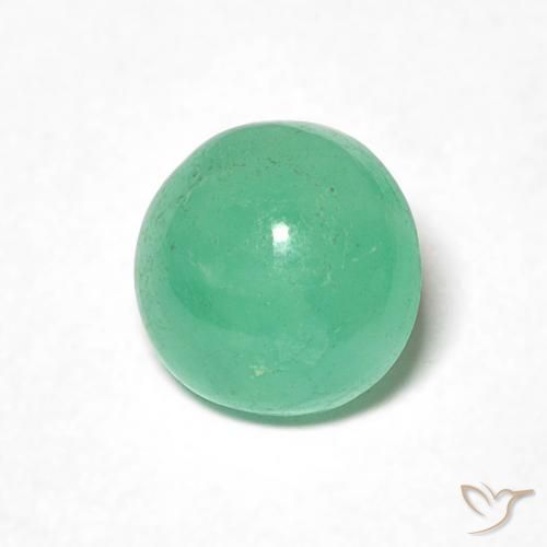 0.97 ct Green Emerald Stone, Natural Emerald in Round Cabochon Shape for Sale