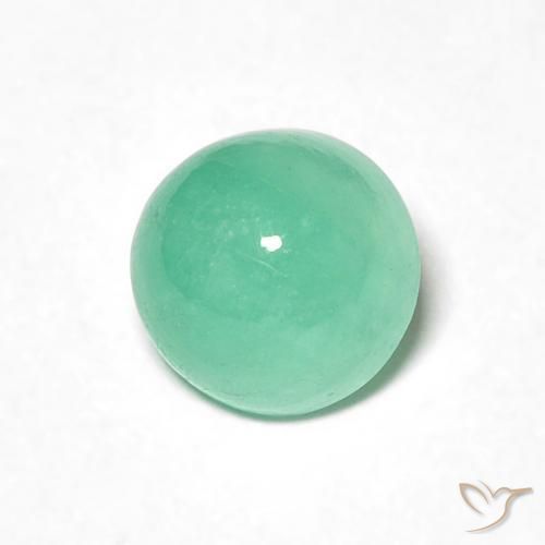 1.05 ct Green Emerald Stone, Natural Emerald in Round Cabochon Shape for Sale