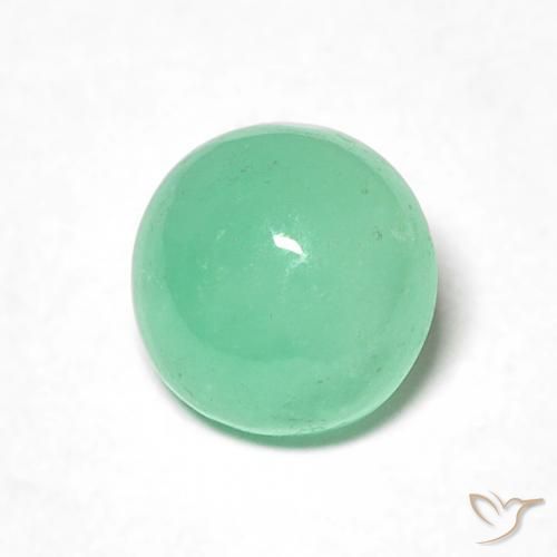 0.86 ct Green Emerald Stone, Natural Emerald in Round Cabochon Shape for Sale