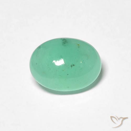 0.77 ct Oval Cabochon Emerald, 6.7 x 5.1 mm From Colombia, Photo A