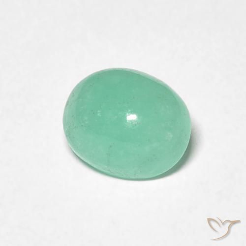 1.11 ct Green Emerald Stone, Natural Emerald in Oval Cabochon Shape for Sale
