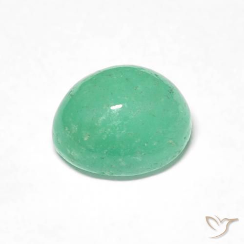 Emerald Gemstone in 6.3 x 5.4 mm Size for Sale, Emerald Stone in Bright Green Color