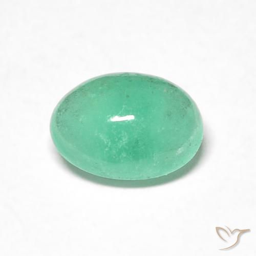 0.61 ct Oval Cabochon Emerald, 6.6 x 4.8 mm From Colombia, Photo A