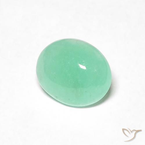 0.54 ct Green Emerald Stone, Natural Emerald in Oval Cabochon Shape for Sale