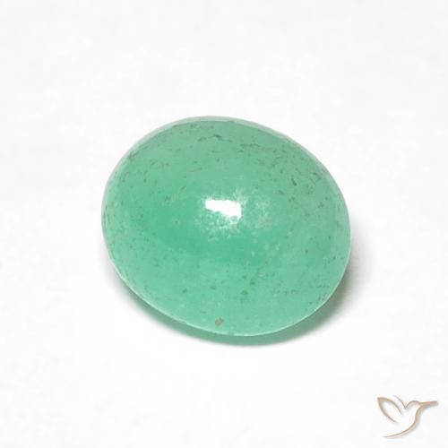0.81 ct Green Emerald Stone, Natural Emerald in Oval Cabochon Shape for Sale
