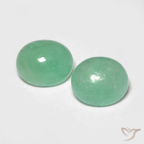 1.48 ct Oval Cabochon Emerald, 6.2 x 5.3 mm From Colombia, Photo A