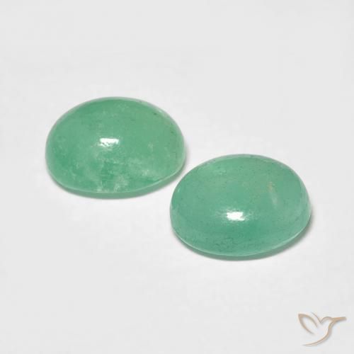 Emerald Gemstones in 6.2 x 5.3 mm Size for Sale, Emerald Stones in Pistachio Green Color