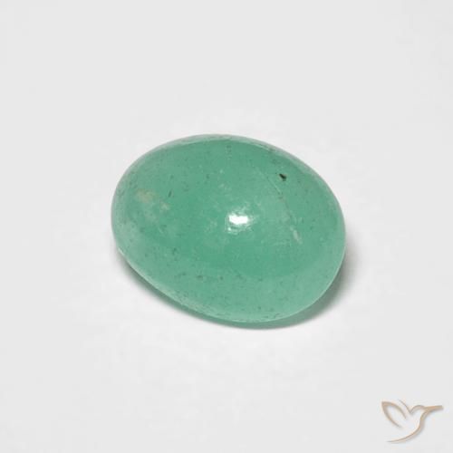 0.75 ct Green Emerald Stone, Natural Emerald in Oval Cabochon Shape for Sale