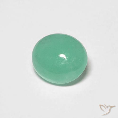 0.70 ct Green Emerald Stone, Natural Emerald in Oval Cabochon Shape for Sale