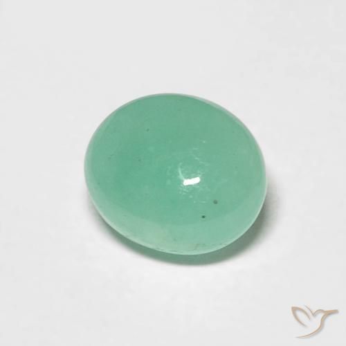 0.75 ct Green Emerald Stone, Natural Emerald in Oval Cabochon Shape for Sale