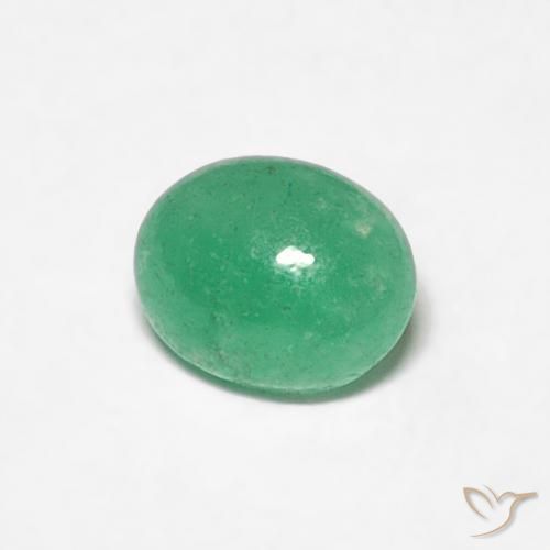 0.35 ct Green Emerald Stone, Natural Emerald in Oval Cabochon Shape for Sale
