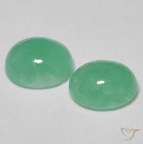 Emerald Gemstones in 5.9 x 4.9 mm Size for Sale, Emerald Stones in Light Green Color