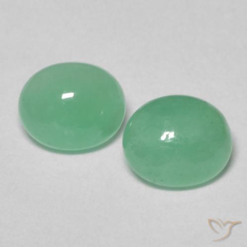 0.89 ct Oval Cabochon Emerald, 5.3 x 4.5 mm From Colombia, Photo A
