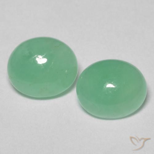 1.11 ct Oval Cabochon Emerald, 5.6 x 4.8 mm From Colombia, Photo A