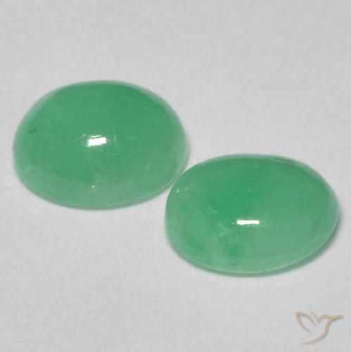 Emerald Gemstones in 6 x 5.2 mm Size for Sale, Emerald Stones in Pistachio Green Color