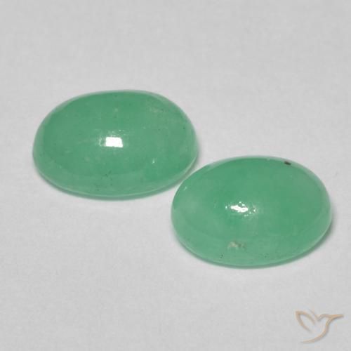 Emerald Gemstones in 6 x 5.2 mm Size for Sale, Emerald Stones in Bright Green Color