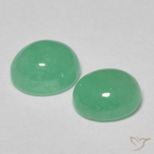 Emerald Gemstones in 6.2 x 5.1 mm Size for Sale, Emerald Stones in Pistachio Green Color