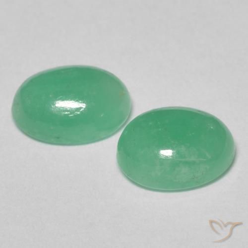Emerald Gemstones in 7 x 5 mm (calibrated) Size for Sale, Emerald Stones in Pistachio Green Color