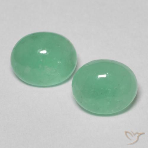 1.15 ct Oval Cabochon Emerald, 5.7 x 4.7 mm From Colombia, Photo A