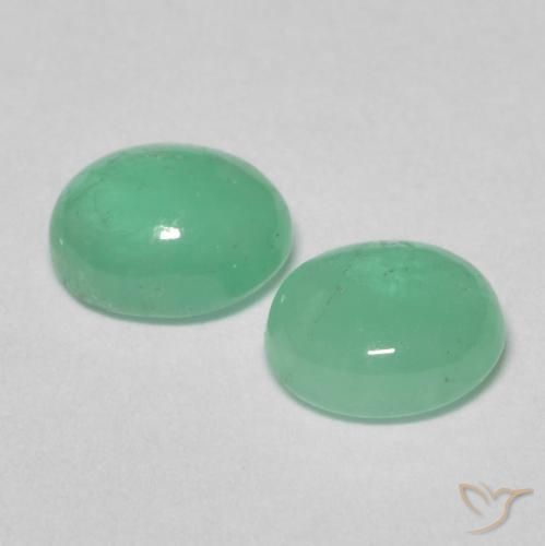 Emerald Gemstones in 5.7 x 4.7 mm Size for Sale, Emerald Stones in Light Green Color