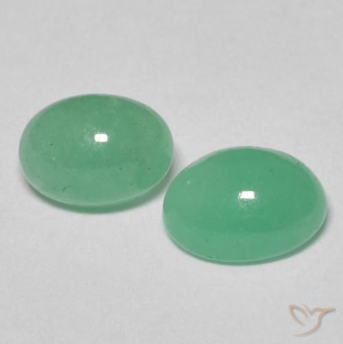 1.89 ctw Green Emerald Stones, Natural Emerald in Oval Cabochon Shape for Sale