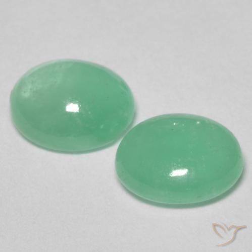 Emerald Gemstones in 6.1 x 5.1 mm Size for Sale, Emerald Stones in Bright Green Color