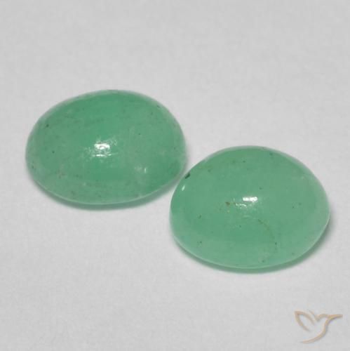 Emerald Gemstones in 5.5 x 4.6 mm Size for Sale, Emerald Stones in Pistachio Green Color
