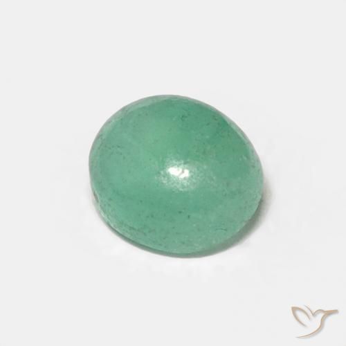 0.83 ct Green Emerald Stone, Natural Emerald in Oval Cabochon Shape for Sale