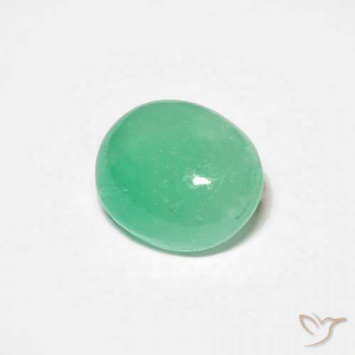 0.54 ct Green Emerald Stone, Natural Emerald in Oval Cabochon Shape for Sale