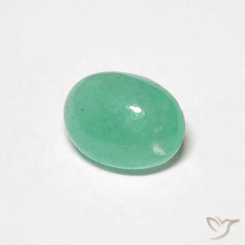 0.52 ct Green Emerald Stone, Natural Emerald in Oval Cabochon Shape for Sale