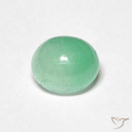0.73 ct Oval Cabochon Emerald, 5.7 x 4.7 mm From Colombia, Photo A