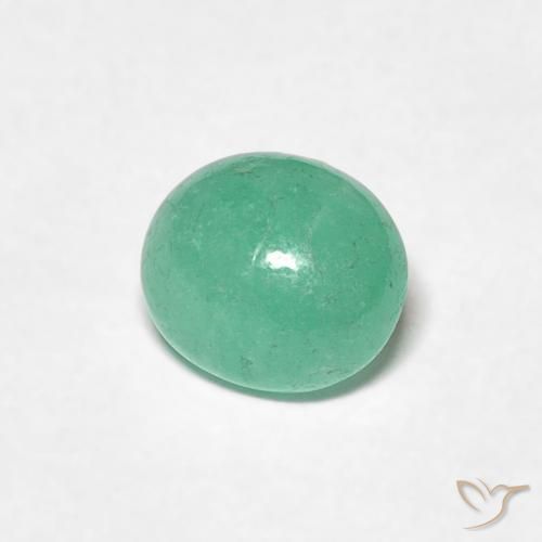 0.94 ct Green Emerald Stone, Natural Emerald in Oval Cabochon Shape for Sale