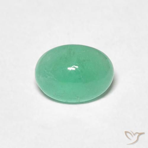 0.71 ct Oval Cabochon Emerald, 6.6 x 4.9 mm From Colombia, Photo A