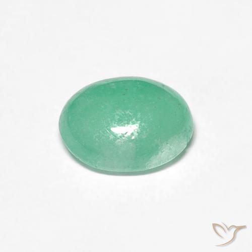 Emerald Gemstone in 6.9 x 5.8 mm Size for Sale, Emerald Stone in Bright Green Color
