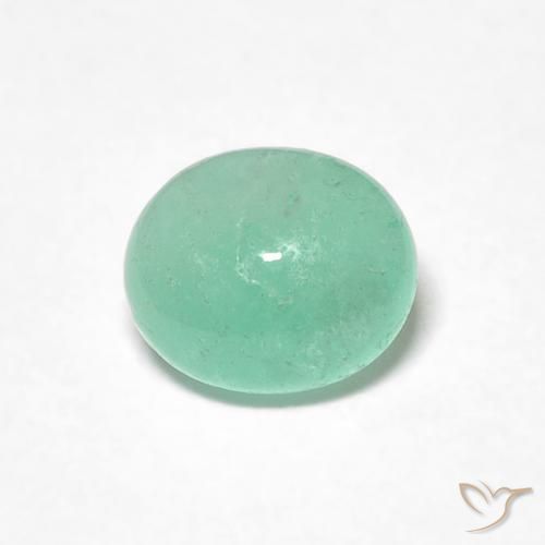 0.71 ct Oval Cabochon Emerald, 6.2 x 5.2 mm From Colombia, Photo A