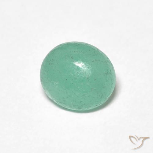 0.70 ct Green Emerald Stone, Natural Emerald in Oval Cabochon Shape for Sale