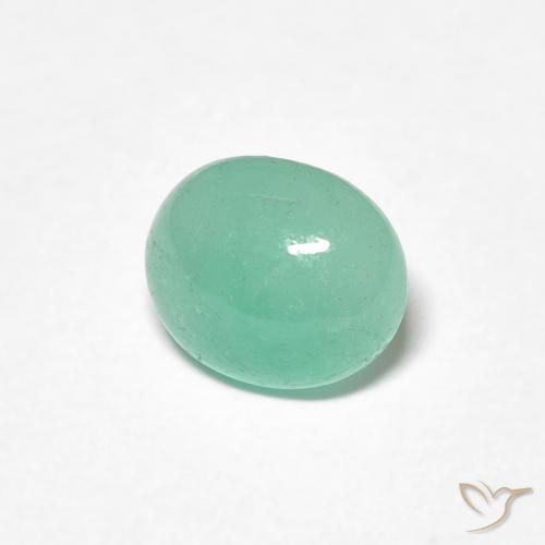 1.22 ct Green Emerald Stone, Natural Emerald in Oval Cabochon Shape for Sale