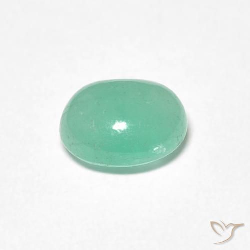 Emerald Gemstone in 7.2 x 6 mm Size for Sale, Emerald Stone in Bright Green Color