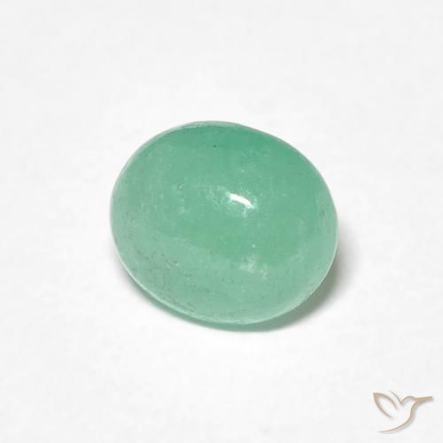 1.07 ct Green Emerald Stone, Natural Emerald in Oval Cabochon Shape for Sale