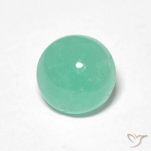0.82 ct Green Emerald Stone, Natural Emerald in Round Cabochon Shape for Sale
