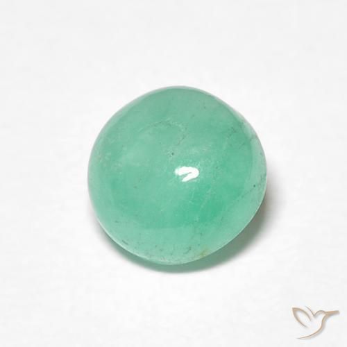 1.04 ct Green Emerald Stone, Natural Emerald in Round Cabochon Shape for Sale