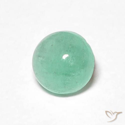 0.29 ct Green Emerald Stone, Natural Emerald in Round Cabochon Shape for Sale