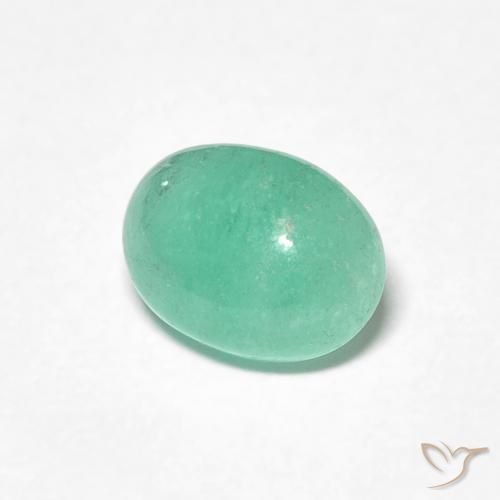 0.98 ct Green Emerald Stone, Natural Emerald in Oval Cabochon Shape for Sale