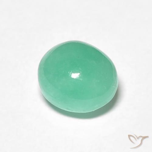 1.27 ct Green Emerald Stone, Natural Emerald in Oval Cabochon Shape for Sale