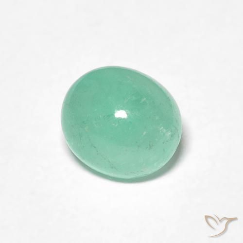 1.12 ct Green Emerald Stone, Natural Emerald in Oval Cabochon Shape for Sale