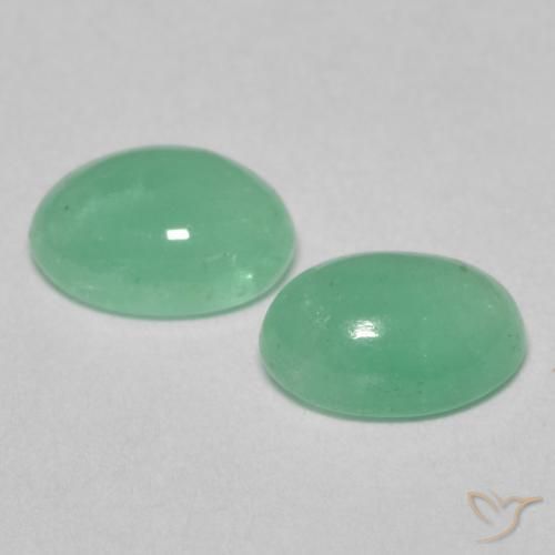 Emerald Gemstones in 5.9 x 4.2 mm Size for Sale, Emerald Stones in Pistachio Green Color