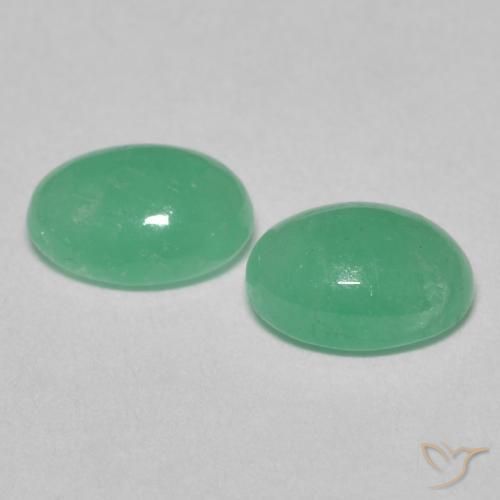 Emerald Gemstones in 6.4 x 4.5 mm Size for Sale, Emerald Stones in Light Green Color