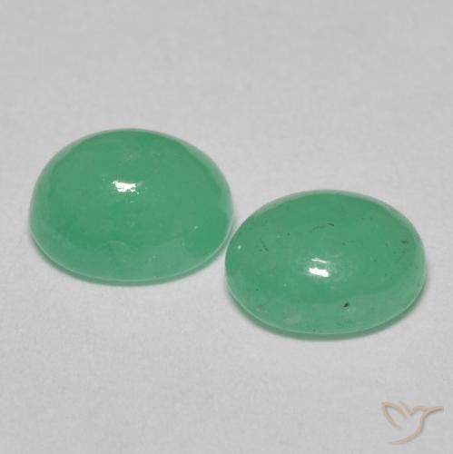 Emerald Gemstones in 6.3 x 5.3 mm Size for Sale, Emerald Stones in Light Green Color