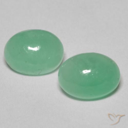 1.73 ct Oval Cabochon Emerald, 6.8 x 5 mm From Colombia, Photo A